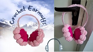 How to Crochet Earmuffs  Ear Muffs  Crochet Ear Warmer  Beginners Tutorial  Club Crafteria [upl. by Lashonda426]