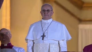 First look at new Pope Francis Jorge Mario Bergoglio from Argentina greets adoring crowds [upl. by Lleddaw]