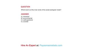 Which level is at the inner circle of the socialecological model [upl. by Eenor]