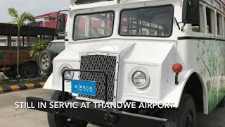 Chevrolet  Old model chevrolet bus at Thandwe airport [upl. by Lind]