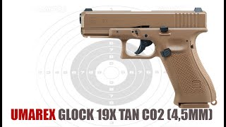 ✅ UMAREX Glock 19X TAN  pistola de bolas BBs de acero CO2 [upl. by Anedal]