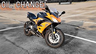 Motorcycle Oil Change amp Updates on 2019 Kawasaki Ninja 650 [upl. by Dorcus]