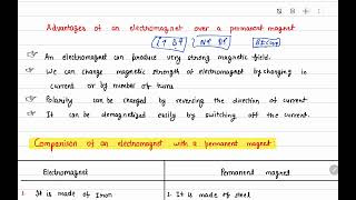 13 Advantage of an electromagnet over a permanent magnet [upl. by Neerihs179]