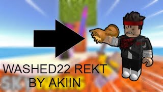 AKIIN VS KLASER22 REKT  DASHED HE USED HITBOX  ROBLOX SKYWARS [upl. by Anitreb]