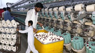 Cotton to Yarn Manufacturing Process In Huge Factory [upl. by Dlorrej]