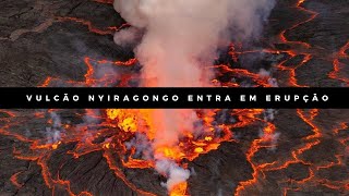 Vulcão Nyiragongo Entra em Erupção [upl. by Elita]