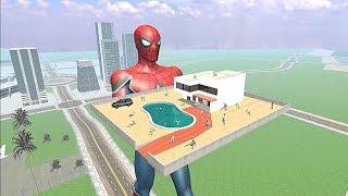 Franklin Fight Giant Spiderman in Indian Bike Driving 3D [upl. by Asoramla442]