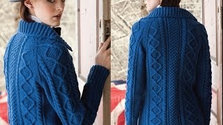 1 Cabled Cardigan Vogue Knitting Fall 2010 [upl. by Eanahc]