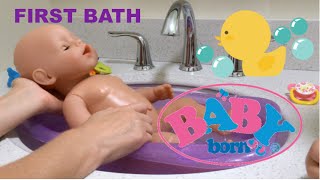 Baby Born Emma 3 First Bath and Nap Routine 💜🛀👶🏼🍼⭐️ Did She Like Her Bath [upl. by Myke]