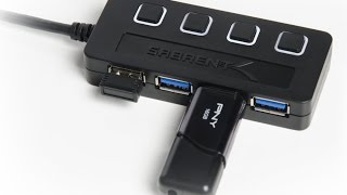 Sabrent 4 port USB 30 HUB with individual switches and power adapter [upl. by Ydroj]