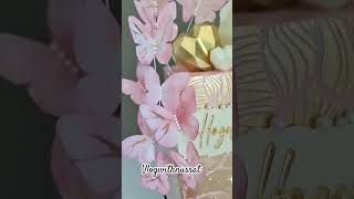 Wafer paper butterflies birthdaycake cakedecorating cake trending viralvideo shorts birthday [upl. by Beore]