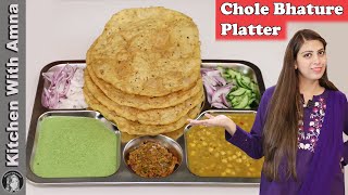 Chole Bhature Platter With Unique Idea  Secret amp Magic Chole Bhature Recipe  Kitchen With Amna [upl. by Spanjian302]