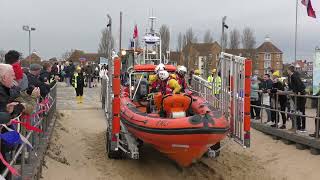 Clacton RNLI Atlantic 85 Class Lifeboat Launch 16th Nov 2024 [upl. by Kelby]