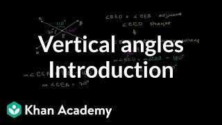 Introduction to vertical angles  Angles and intersecting lines  Geometry  Khan Academy [upl. by Tallbott461]