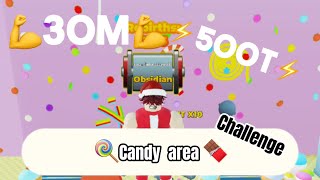 30M strength amp 500T energy in candy area In strongman simulator Roblox [upl. by Ayadahs]