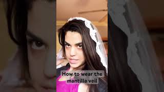 How to wear the mantilla veil in your hair Fit a Veil in your Downdo Hairstyle hairtutorial [upl. by Janette529]