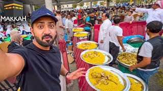 NOT like Any Other City ROADSIDE IFTAR In MAKKAH is Huge  Mutton Pulao Chicken Mandi Juices Soup [upl. by Eicyac]