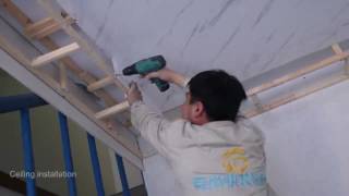 Pvc Ceiling panel Installation [upl. by Rehoptsirhc786]