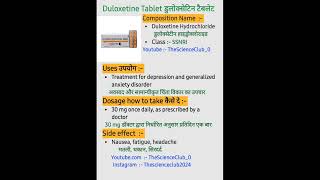 Duloxetine Tablet kyu laite hai or konsi bimari me kam aati hai shortvideo post surgical care [upl. by Penny]