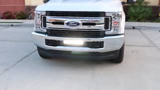 iJDMTOY Lower Bumper Grille LED Light Bar on 2017 Ford F250 [upl. by Anairotciv]