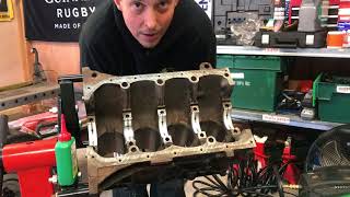 Bmw M44 engine rebuild part 1 crank installation [upl. by Wendall224]