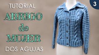 DIY abrigo saco de mujer a dos agujas 3 de 3 [upl. by Craggy]