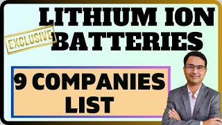 Lithium Ion Batteries list  9 Companies list 2024 [upl. by Raf]