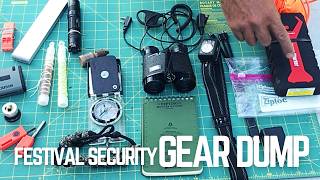 FESTiVAL SECURiTY Detailed Gear Dump edc glock securityguard [upl. by Arbe]