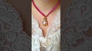 quotLady with the flower crownquot ceramic velvet necklace 🥀 arttutorial [upl. by Lodmilla]