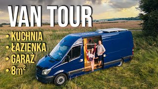 Prezentacja kampera Van Tour 🚍 łazienka kuchnia baza Mercedes Sprinter  Van life Polska [upl. by Ness]