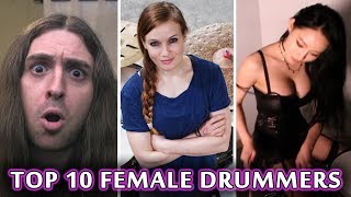 Top 10 Female Drummers [upl. by Anaeirb]