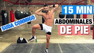 Abdominales De Pie 15 MIN Aplanar Abdomen En Casa [upl. by Colvert]