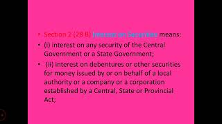 SECTION 2 28B Interest on Securities Section 228BB Insurer of Income Tax Act 1961 [upl. by Hsekin]