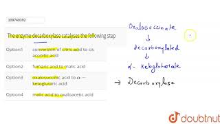 The enzyme decarboxylase catalyses the following step [upl. by Okuy]