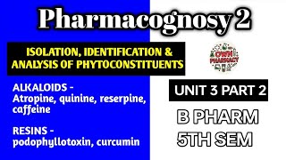 Isolation identification and analysis of Alkaloids and resins  Atropinequininereserpinecaffeine [upl. by Okoy435]