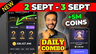 2 September Daily Combo  Hamster Kombat Daily Combo for 2 Sept  3 Sept  Daily Combo Today [upl. by Elfrieda]