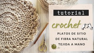 Tejido a CROCHET FACIL y en un rato  PLATO DE SITIO DE YUTE  tutorial [upl. by Kristan]