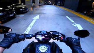 Friday Chill Ride NIGHT RIDE  YAMAHA MT07 AKRAPOVIC POV 4K [upl. by Ethelin505]