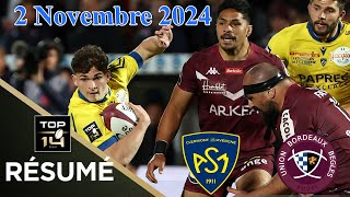 TOP 14  Résumé partie complète ASM Clermont vs Union BordeauxBègles  J9  Saison 20242025 [upl. by Rawlinson375]