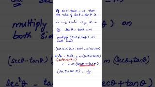 Sec theta plus tan theta is equal to   maths trigonometry [upl. by Anelec]