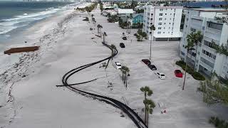 Cars Left Stuck in Sand After Helene Storm Surge Recedes [upl. by Aiekram]