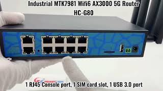 Industrial 5G Router Wifi6 3000Mbps With MTK7981 8 Gigabit Port Wireless Router [upl. by Penelope]