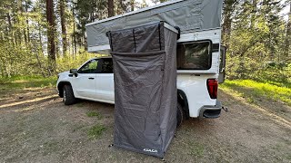 JOOLCA SHOWER TENT install video for Four Wheel Camper or All Terrain Camper [upl. by Ecnedac]