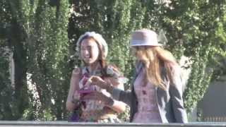 Leighton Meester and Blake Lively on the set of Gossip Girl in Paris at Pont Des Arts [upl. by Alemaj720]