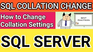 How to Change SQL Collation Setting Live Example  Is It Possible to change SQL Collation Settings [upl. by Papst]