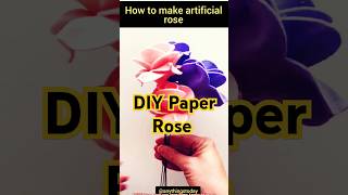 How to make Paper Rose DIY  Kagojer ful Banano diycrafts paperflower bekkhaboli [upl. by Tybi944]