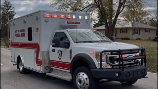 Newark Ohio Division of Fire Medic 1 Responding with MTFD Station Siren Wailing Wail [upl. by Alleahcim20]