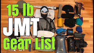 My 15lb JMT Gear List [upl. by Nod]