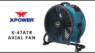 XPower Axial Fan with Timer 18in 13 HP 3600 CFM Model X47ATR [upl. by Enirahtac]