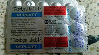 Clopidogrel tablet  Clopidogrel tablets ip 75 mg  Deplatt 75 mg  Deplatt Uses [upl. by Akayas]